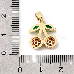 Brass Micro Pave Cubic Zirconia Pendants&nbsp;KK-D408-07KCG