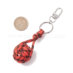 2Pcs Alloy Polyester Spandex Woven Ball Keychain&nbsp;KEYC-JKC01170