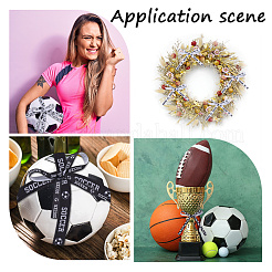 4 Rolls 4 Styles Polyester Sport Ball Printed Grosgrain Ribbon&nbsp;OCOR-GF0004-31B