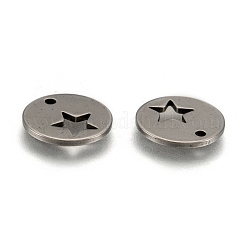 Tarnish Resistant 304 Stainless Steel Flat Round Charms&nbsp;STAS-R063-03