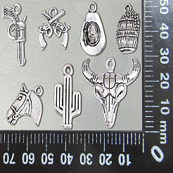 100 pcs 10 Style Tibetan Style Alloy Pendants&nbsp;TIBEP-CJ0001-32