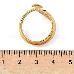 304 Stainless Steel Open Cuff Rings for Women&nbsp;RJEW-K293-03G