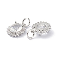 Brass Cubic Zirconia Charms&nbsp;ZIRC-C022-14P
