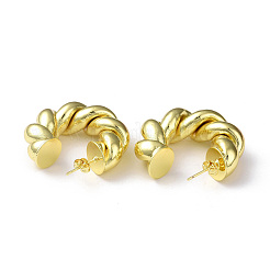 Rack Plating Brass Twist Rope Stud Earrings for Women&nbsp;EJEW-M215-01G