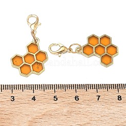 Honeycomb Alloy Enamel Pendants Decorations&nbsp;HJEW-PH01427-01