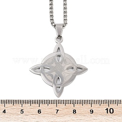 201 Stainless Steel Trinity Knot Wish Knot Pendant Necklaces for Men Women&nbsp;LS-NJEW-K283-36P