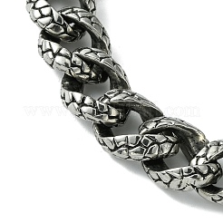 304 Stainless Steel Snake Skin Twisted Chain Bracelets for Women Men&nbsp;BJEW-C063-12AS