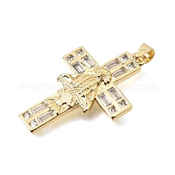 Brass Micro Pave Clear Cubic Zirconia Pendants&nbsp;CU-CBAE7DF-01G