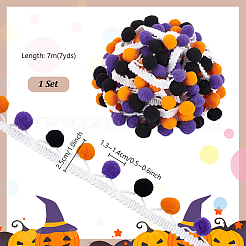 7m Polyester Colorful Pom Pom Ball Fringe&nbsp;OCOR-PH0007-13B