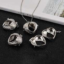 Eco-Friendly Rack Plating Brass Hollow Heart Cage Pendants&nbsp;KK-M180-09P-NR