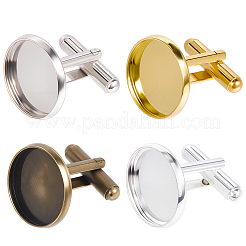 24Pcs 4 Colors Brass Cufflinks&nbsp;KK-SC0006-38