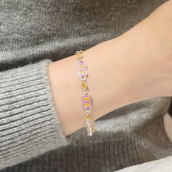 Alloy Enamel Link Chain Bracelets&nbsp;WG8AD8F-01