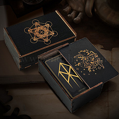 Rectangle Engraved Plywood Wooden Tarot Storage Boxes with Sliding Lid&nbsp;CON-WH20008-10D
