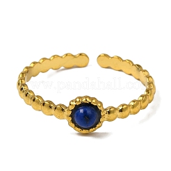 Round Natural Lapis Lazuli Finger Rings&nbsp;RJEW-Q822-50G-03