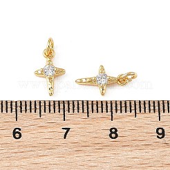 SHEGRACE Brass Micro Pave Clear Cubic Zirconia Pendants&nbsp;XGRQ2O697-453G