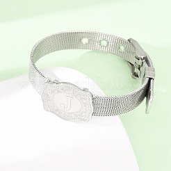 304 Stainless Steel Watch Band Chain Bracelets for Women Men&nbsp;BJEW-P386-09P-J