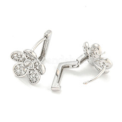 Brass Micro Pave Cubic Zirconia Hoop Earring Findings&nbsp;KK-S386-04P