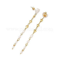 Natural Cultured Freshwater Pearl & Brass Dangle Earrings&nbsp;EJEW-JE07375