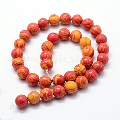 Synthetic Malachite Beads Strands&nbsp;G-I199-32-6mm-A