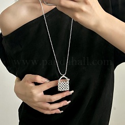 Alloy Round Beaded Handbag Pendant Necklaces for Women&nbsp;WGA77D5-01