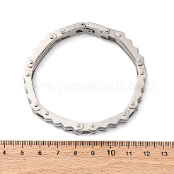 304 Stainless Steel Wave Link Chain Bracelets for Women Men&nbsp;BJEW-R018-07P