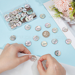 50Pcs Natural Shell Buttons&nbsp;BUTT-PH0001-88