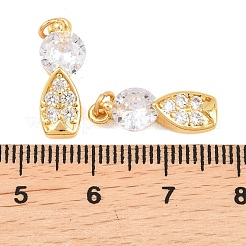 Brass Micro Pave Cubic Zirconia Pendants&nbsp;KK-F927-03G