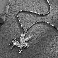 Alloy Crystal Rhinestone Pendant Necklaces for Men&nbsp;WGA33BE-01