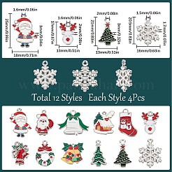 48Pcs 12 Style Alloy Enamel Pendants&nbsp;FIND-SC0004-65