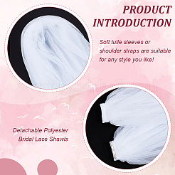 Polyester Bridal Mesh Shawl&nbsp;FIND-WH0160-65A