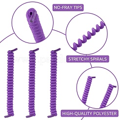 8 Pairs 8 Colors Polyester Curly No Tie Spring Shoelaces&nbsp;AJEW-CP0010-32C