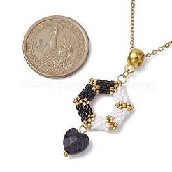 Hexagon Glass Seed Beads Earring & Pendant Necklaces Sets&nbsp;SJEW-MZ00005