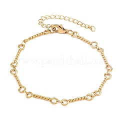 304 Stainless Steel Twisted Rope Link Chain Bracelets for Women&nbsp;BJEW-A160-09G