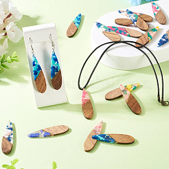 16Pcs 8 Colors  Resin and Walnut Pendants&nbsp;FIND-TA0006-40