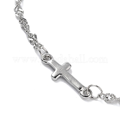 304 Stainless Steel Cross Link Bracelets&nbsp;BJEW-JB11699-02
