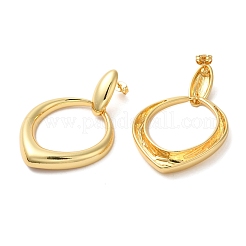 Real 18K Gold Plated Brass Dangle Stud Earrings&nbsp;EJEW-G382-19B-G