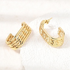 201 Stainless Steel Stud Earrings&nbsp;SA-CBA4A0D-07G