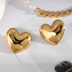 304 Stainless Steel Heart Stud Earrings&nbsp;ME6612-1