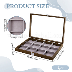 12 Grids Wooden Presentation Boxes with Glass Windows&nbsp;ODIS-WH0086-098