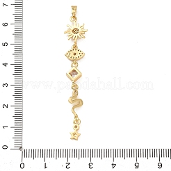 Tassel Brass Micro Pave Clear Cubic Zirconia Big Pendants&nbsp;KK-L271-01G-11