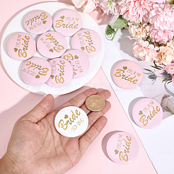 12Pcs Tinplate & Plastic Bride Badges for Wedding Party Bridal Shower Decoration&nbsp;AJEW-SC0032-08A