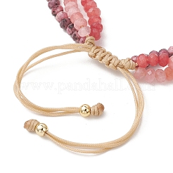 Adjustable Dyed Natural Malaysia Jade Beaded Multi-strand Bracelets for Women Men&nbsp;BJEW-JB13577-02