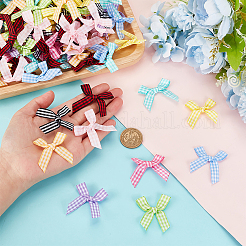 200Pcs 10 Colors Tartan Pattern Polyester Ribbon Bowknots&nbsp;DIY-PH0013-86