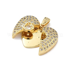 Brass Micro Pave Cubic Zirconia Openable Pendants&nbsp;KK-Z143-04G-01