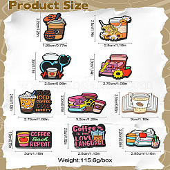 20Pcs 10 Styles Coffee Theme Food Grade Silicone Focal Beads&nbsp;SIL-CJ0002-60