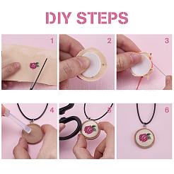 24Pcs 3 Colors Wood Pendant Necklaces&nbsp;NJEW-DR00010