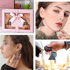24Pcs 4 Colors Printed Natural Basswood Pendants&nbsp;WOOD-CJ0001-93
