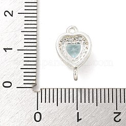 Brass Pave Cubic Zirconia Connector Charms&nbsp;KK-Z072-06S-01