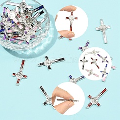 30Pcs 6 Colors Alloy Enamel Pendants&nbsp;ENAM-YW0008-56