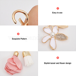 2Pcs 2 Colors Flower Keychain Rhinestone Tassel Leaf Key Ring&nbsp;KEYC-CA0001-44